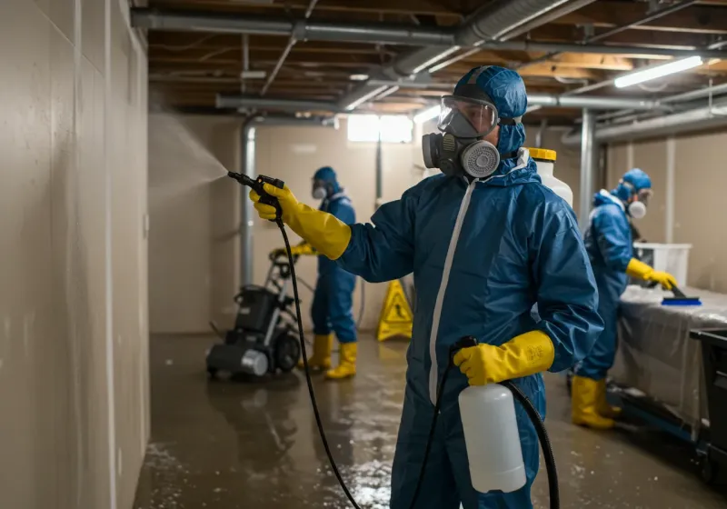 Basement Sanitization and Antimicrobial Treatment process in Union Springs, AL