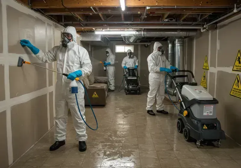 Basement Moisture Removal and Structural Drying process in Union Springs, AL